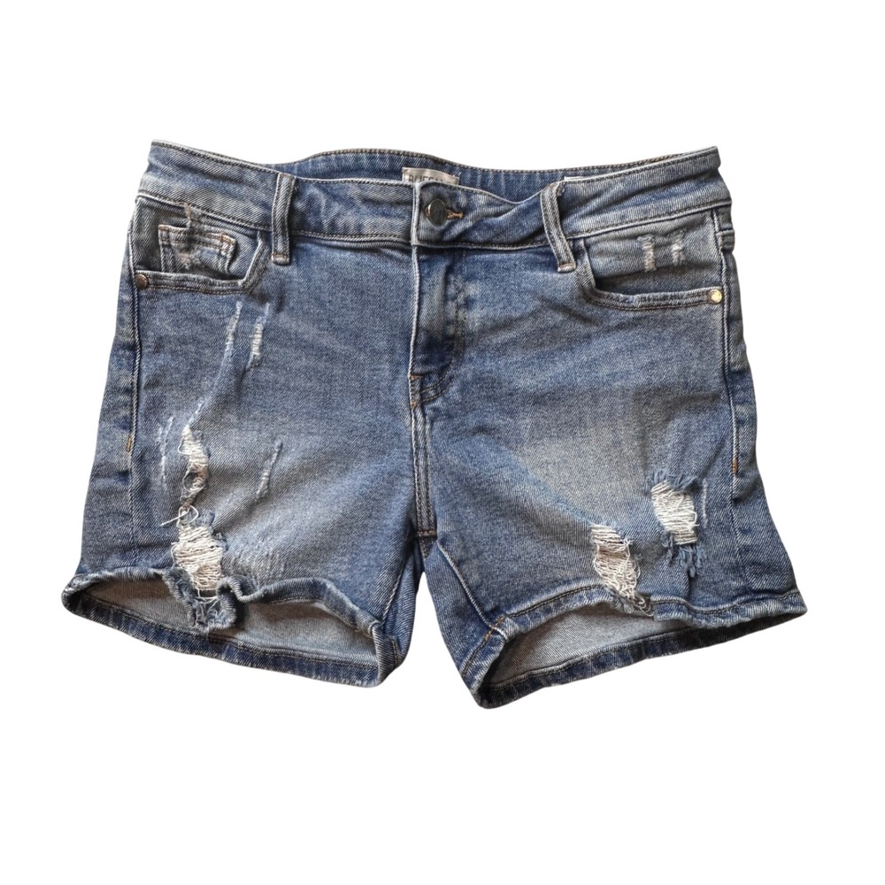 Buffalo Jean Shorts‎ Womens 28 Blue Lexi Semi Hi Short Distressed Stretch Denim